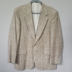 Bardstown Sport Coat Men's 42R Linen Light Tan Cream Blazer Beach Summer Travel
